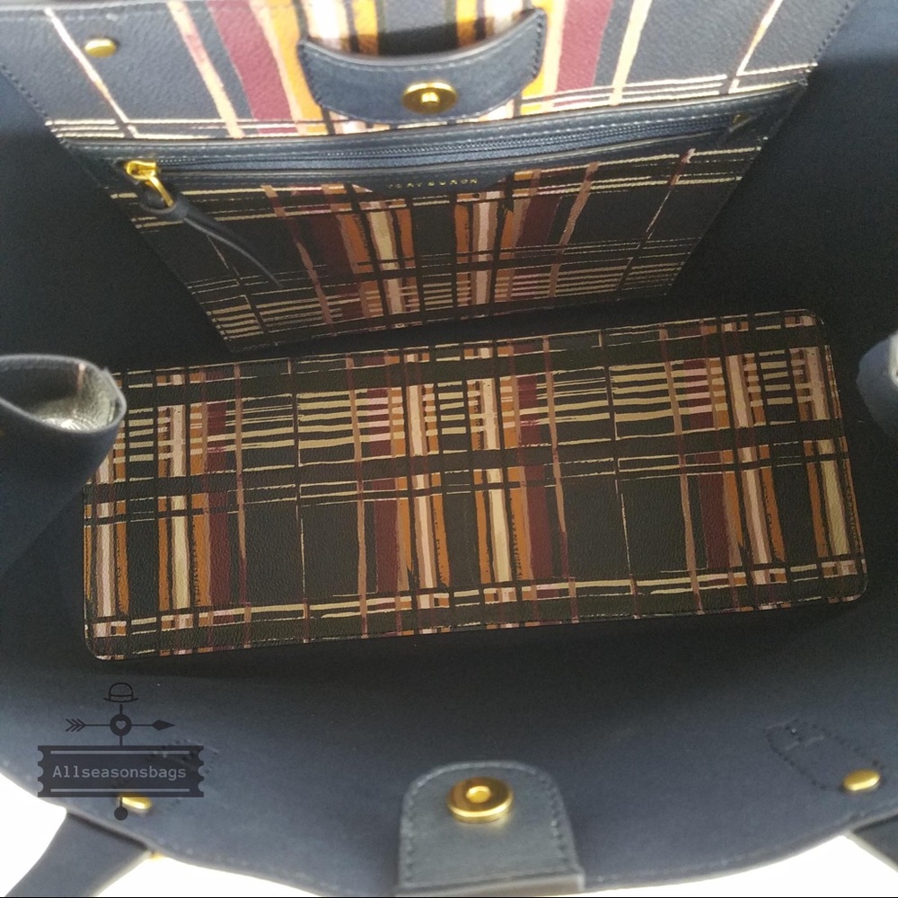 Tory Burch Kerrington Square Tote Philly Plaid Bag - Picture 6 of 8